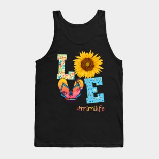 LOVE Mimi Life Flip Flops Hippie Sunflower Summer Tank Top